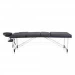 Folding Aluminum Massage Bed 3 Seat Black- 9030108 STANDARD BEDS - PORTABLE BEDS