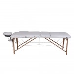 Folding Wooden Massage Bed Extra Large 3 Seat White- 9030117 MASSAGE AND AESTHETIC BEDS