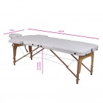 Folding Wooden Massage Bed Extra Large 3 Seat White- 9030117 MASSAGE AND AESTHETIC BEDS