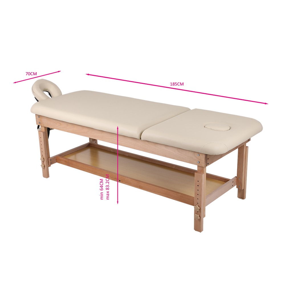 Luxury Spa Bed with adjustable height and recline Wooden Beige- 9030130 
