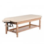  Luxury Spa Bed with adjustable height Wooden Beige-9030132 