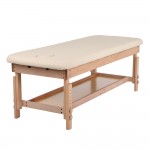  Luxury Spa Bed with adjustable height Wooden Beige-9030132 