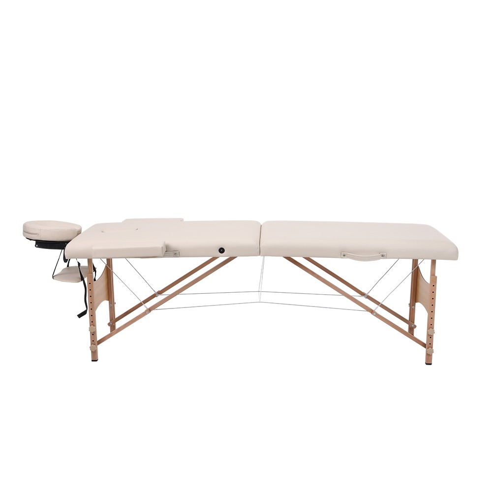 Folding Wooden Massage Bed 2 Seat Beige-9030137 MASSAGE AND AESTHETIC BEDS