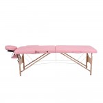 Folding Wooden Massage Bed 2 Seat Pink-9030138 МАСАЖНИ И ЕСТЕТИЧНИ ЛЕГЛА