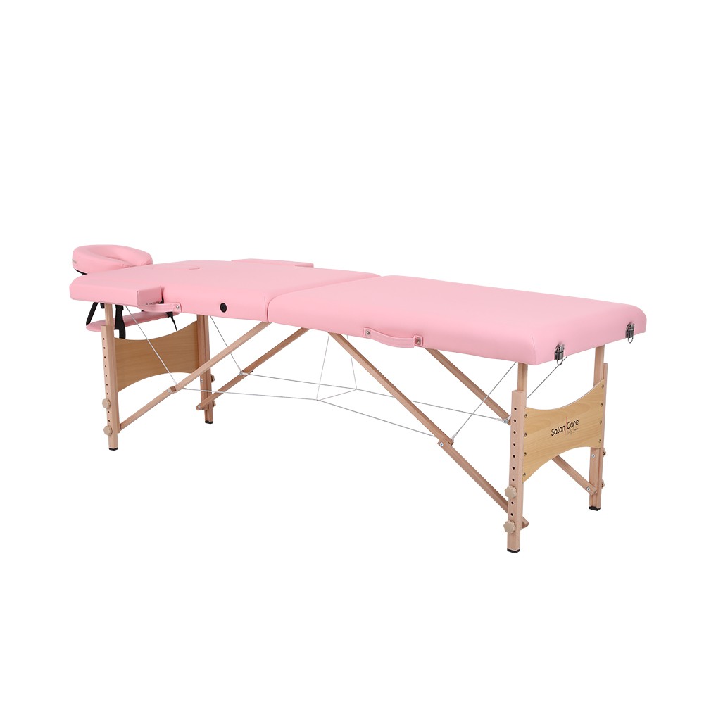 Folding Wooden Massage Bed 2 Seat Pink-9030138 MASSAGE AND AESTHETIC BEDS