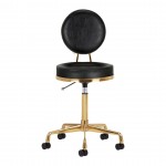Professional manicure & cosmetic stool Comfort Black-Gold - 0140259 OFFERS