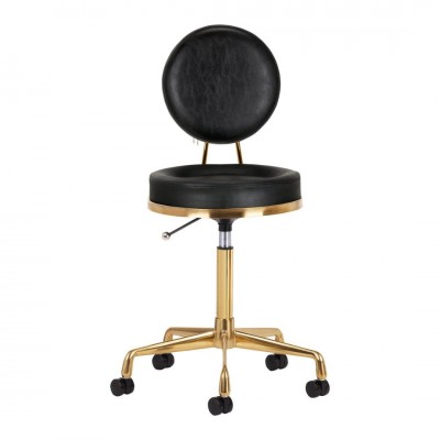 Professional manicure & cosmetic stool Comfort Black-Gold - 0140259