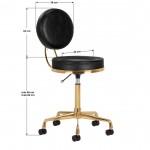 Professional manicure & cosmetic stool Comfort Black-Gold - 0140259 OFFERS
