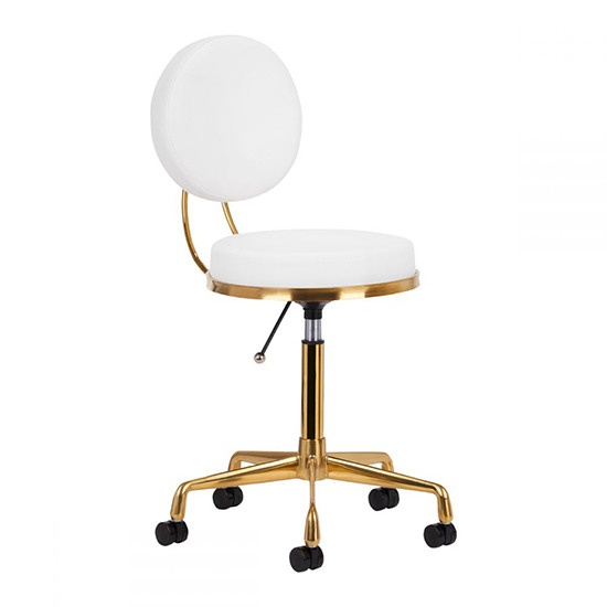 Professional manicure & cosmetic stool Comfort White-Gold - 0140260 ОФЕРТИ