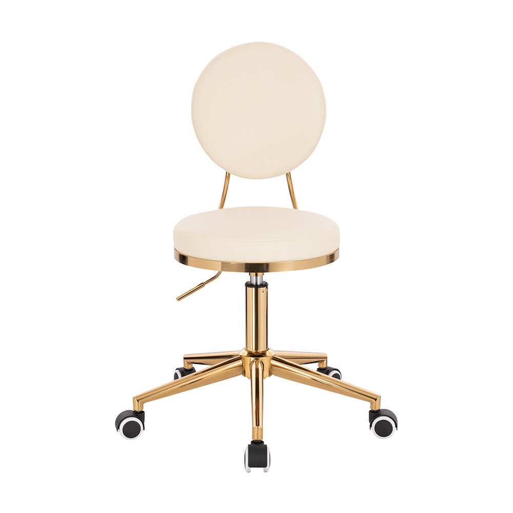 Professional manicure & cosmetic stool Comfort Cream Gold-5400282 AESTHETIC STOOLS