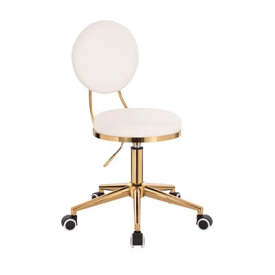 Professional manicure & cosmetic stool Comfort White-Gold - 5400280