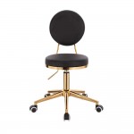 Professional manicure & cosmetic stool Comfort Black-Gold - 5400279 КОЗМЕТИЧНИ ТАБУРЕТКИ