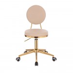 Professional manicure & cosmetic stool Comfort Khaki Gold-5400283 AESTHETIC STOOLS