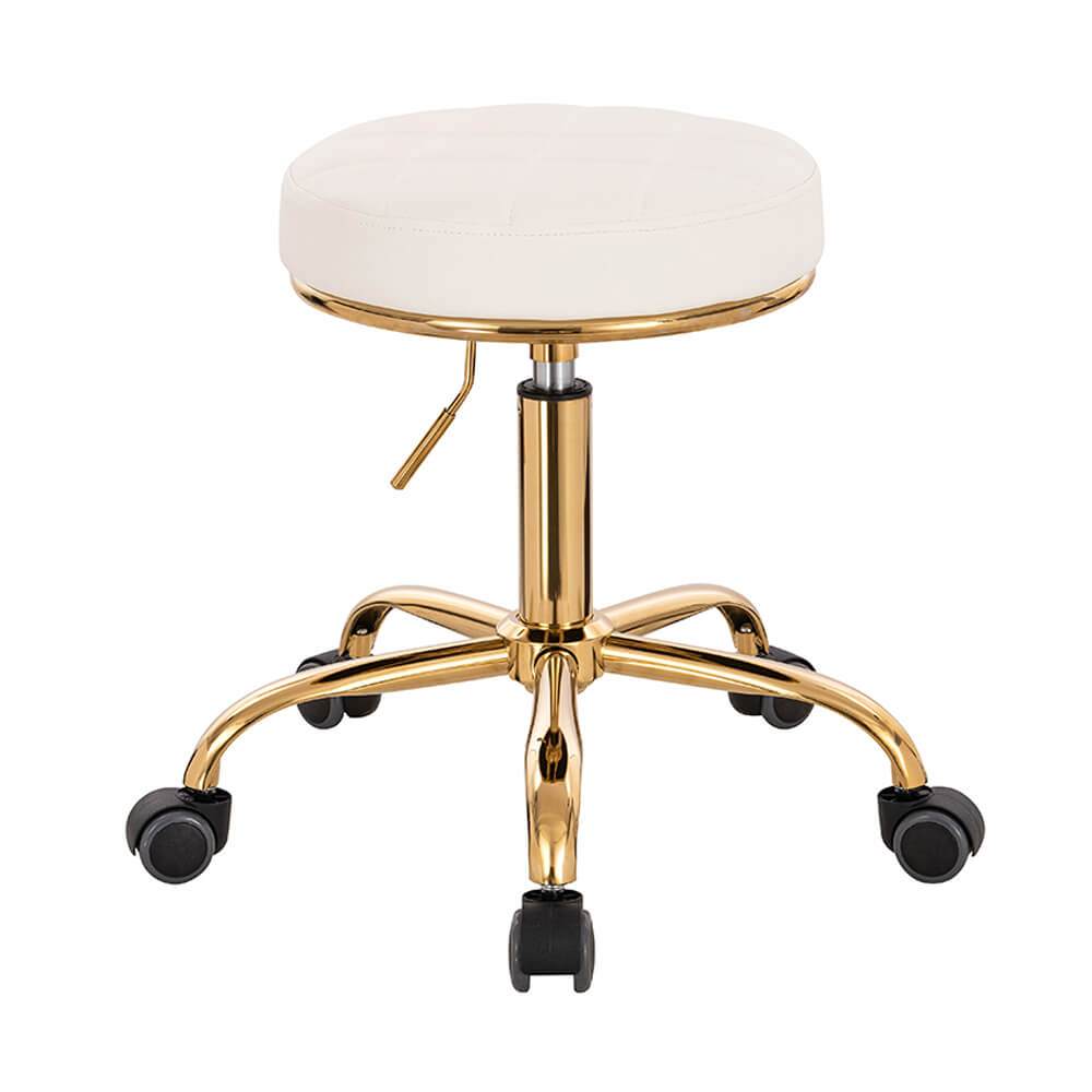 Professional hairdressing stool Large Seat White Gold- 5420172 STOOLS WITHOUT BACK