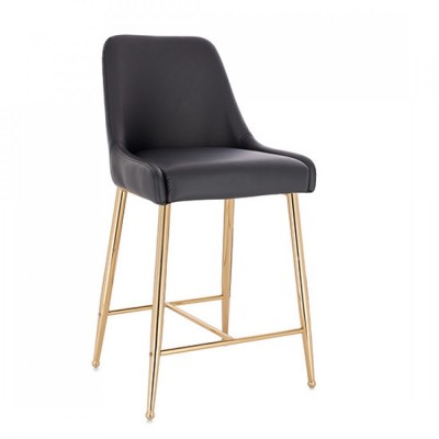 Bar stool PU Leather With Gold Handle Black - 5450102