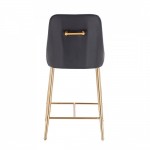 Bar stool PU Leather With Gold Handle Black - 5450102 