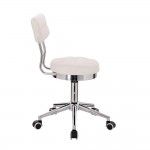 Professional manicure & cosmetic stool Comfort White-Silver- 5400274 MANICURE CHAIRS - STOOLS