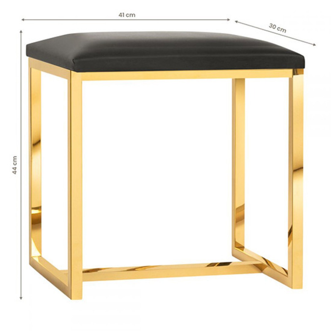 Luxury aesthetic stool Agnes Gold Black  - 0138357 MANICURE CHAIRS - STOOLS