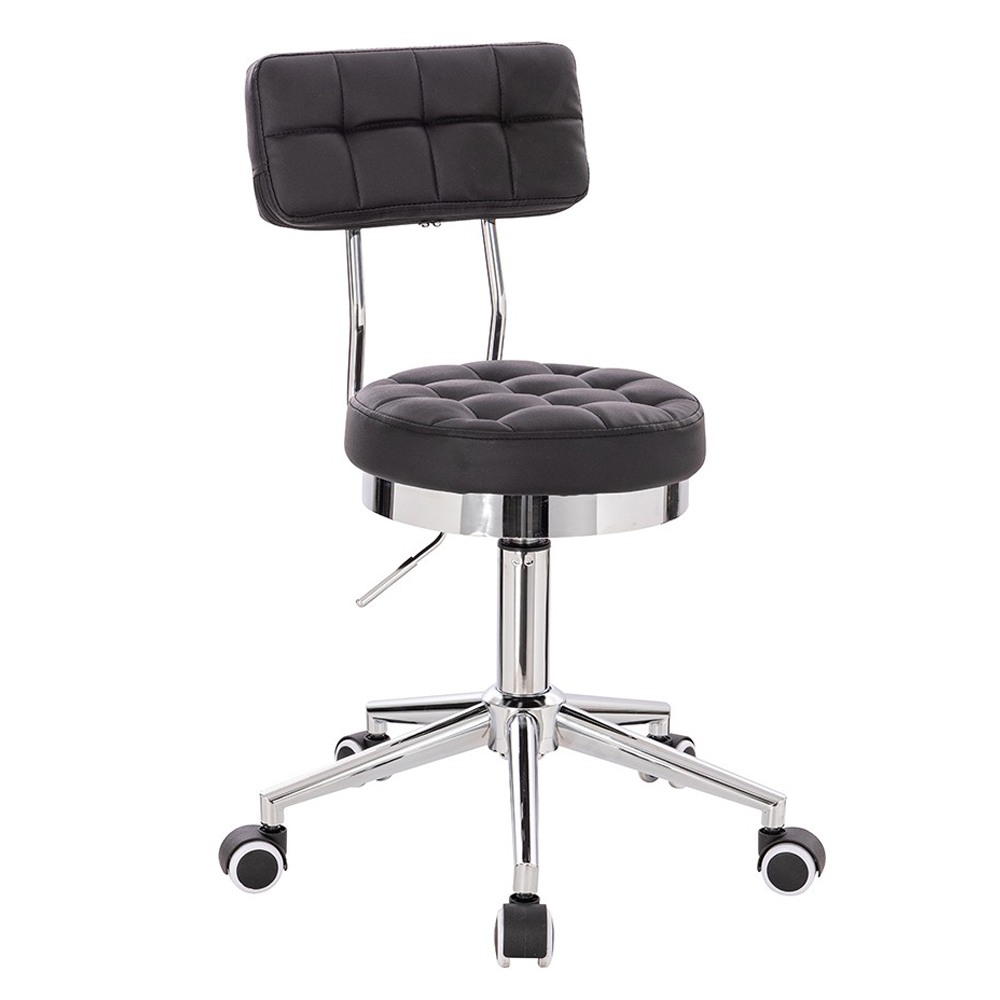 Professional manicure & cosmetic stool Comfort Black-Silver- 5400273 MANICURE CHAIRS - STOOLS