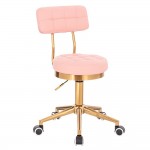 Професионален стол за маникюристи и козметици Comfort, златисто-розов  - 5400278 СТОЛОВЕ И ТАБУРЕТКИ ЗА МАНИКЮР