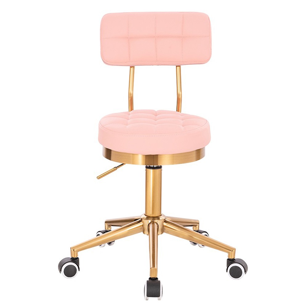 Professional cosmetic stool Comfort Light Pink-Gold - 5400278 MANICURE CHAIRS - STOOLS