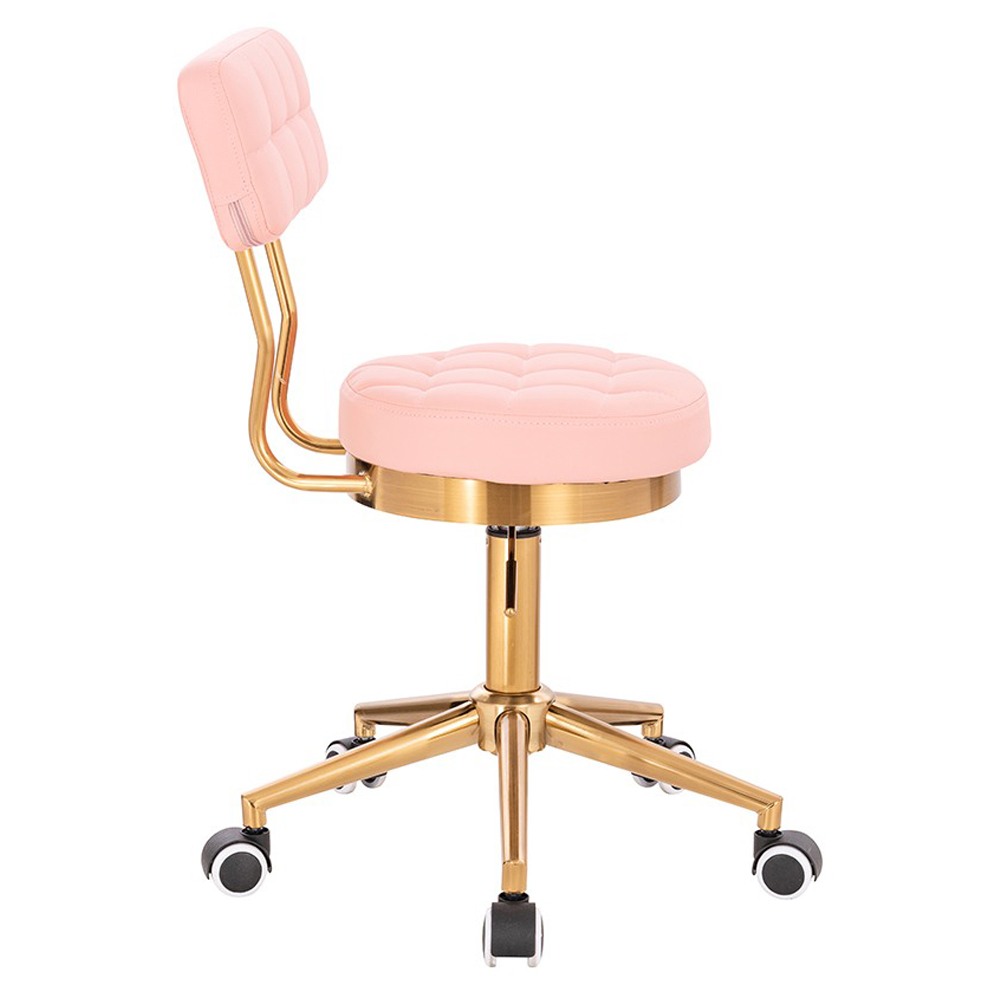 Професионален стол за маникюристи и козметици Comfort, златисто-розов  - 5400278 СТОЛОВЕ И ТАБУРЕТКИ ЗА МАНИКЮР