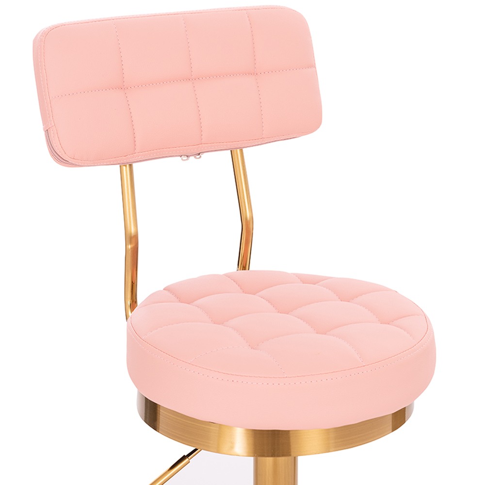 Professional cosmetic stool Comfort Light Pink-Gold - 5400278 MANICURE CHAIRS - STOOLS