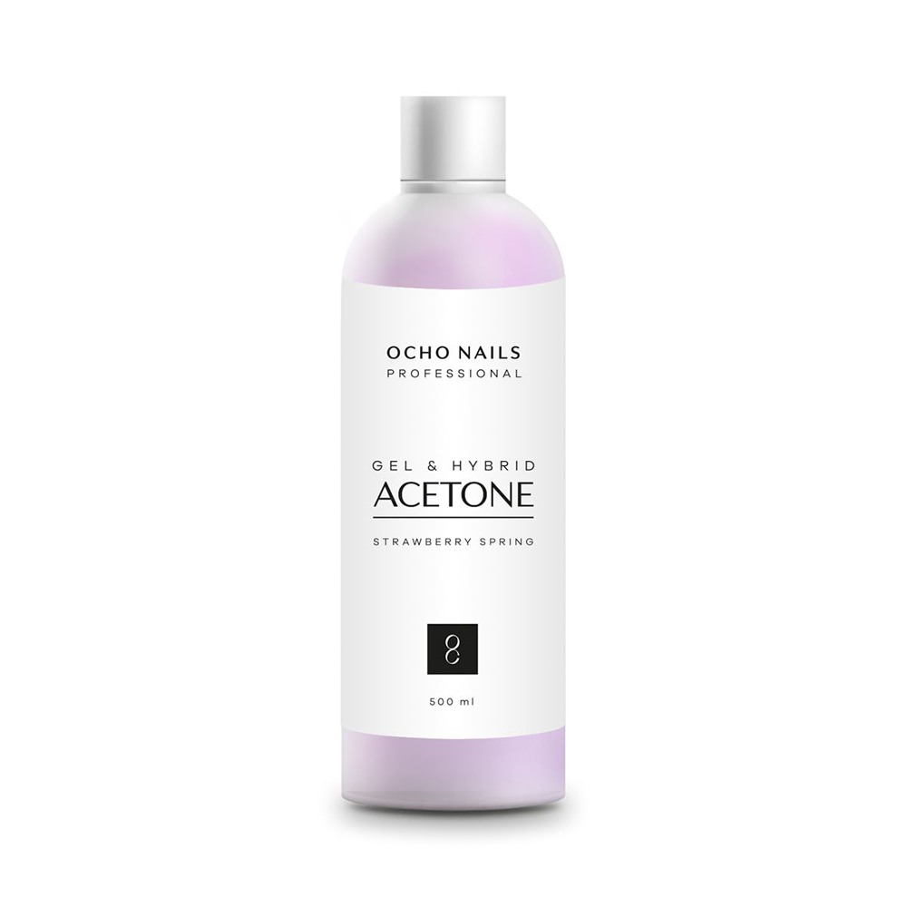 Ocho Nails Acetone with strawberry 500ml -0137674 PREPARATION-ACETONE-CLEANER-SOAK OFF REMOVER
