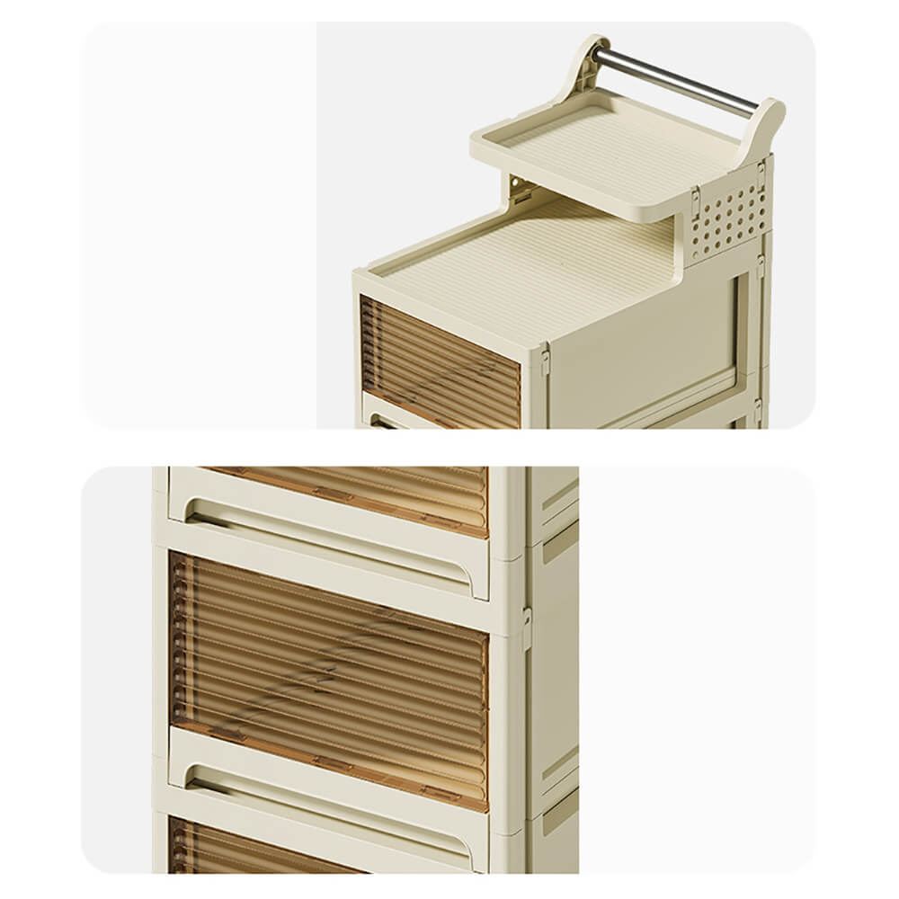 Vanity Storage Station 4 drawers Beige 34*28*84.5cm -6930343 COSMETIC STORAGE BOXES