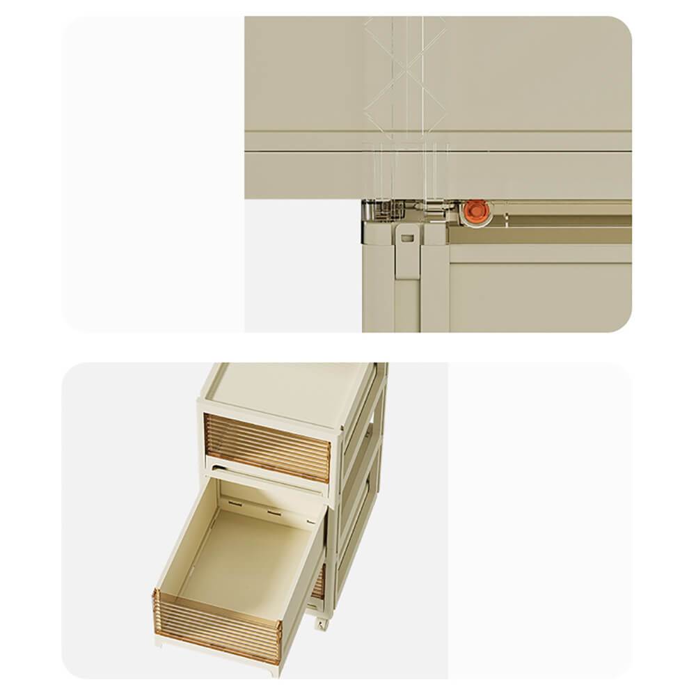 Vanity Storage Station 6 drawers Beige 34*28*114.5cm -6930345 COSMETIC STORAGE BOXES