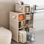 Professional Storage Station 3 Layers Beige 18.6*39*74.7cm - 6930381 COSMETIC STORAGE BOXES