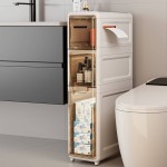 Professional Storage Station 3 Layers Beige 18.6*39*74.7cm - 6930381 COSMETIC STORAGE BOXES