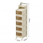 Vanity Storage Station 5 drawers Beige 40*32*144cm - 6930349 COSMETIC STORAGE BOXES
