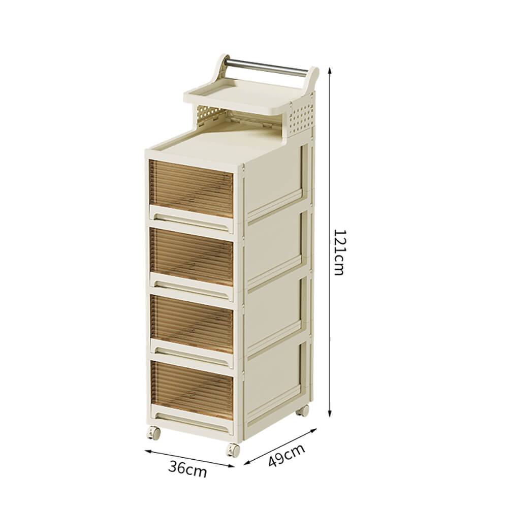 Vanity Storage Station 4 drawers Large Beige 49*36*121cm - 6930351 COSMETIC STORAGE BOXES