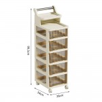 Vanity Storage Station 5 drawers Beige 34*28*99.5cm -6930344 COSMETIC STORAGE BOXES
