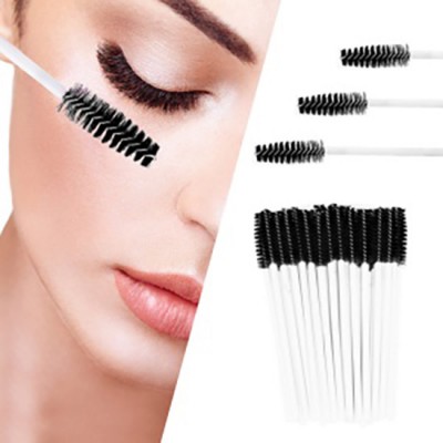 Profico disposable eyelash brushes 50pcs. White-Black - 3280460
