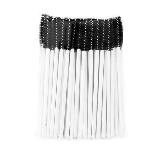 Profico disposable eyelash brushes 50pcs. White-Black - 3280460
