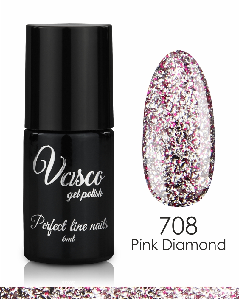 Vasco platinum chic 708 semi-permanent varnish pink diamond 6ml - 8110708 VASCO GEL POLISH ALL COLOR CHART