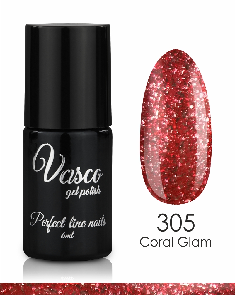 Vasco shine & shade 305 semi-permanent varnish coral glam 6ml - 8110305 VASCO GEL POLISH ALL COLOR CHART