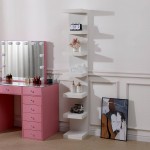 Full Set Vanity Table Pink & Hollywood Full Mirror with 2 storage shelves-6910021 BOUDOIR LUXURY COLLECTION