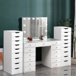Vanity Table Hollywood Mirror & 2 Vanity Storage Stations -6910025
