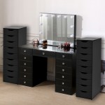 Best Seller Set Vanity Table Black &  2 Vanity Storage Stations -6910024